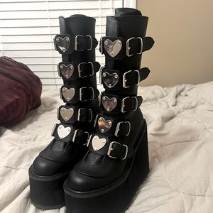 DEMONIA LOVESICK TRINITY BOOTS